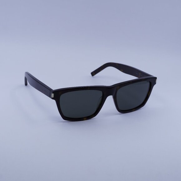 Saint Laurent SL274 002 Sunglasses Dark Havana Rectangle Frame, Grey Lenses - Picture 1 of 10
